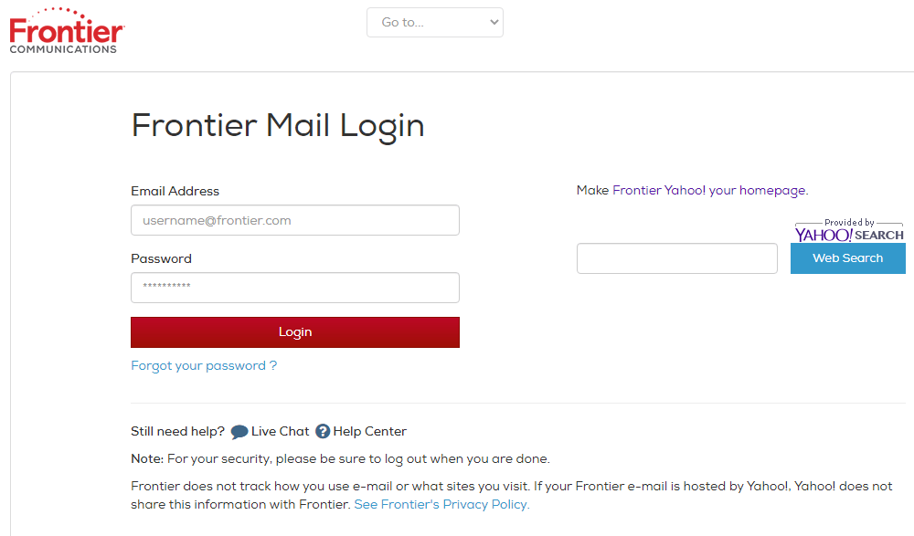 frontier webmail login